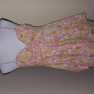 American Eagle Outfitters Yellow and Pink Top
